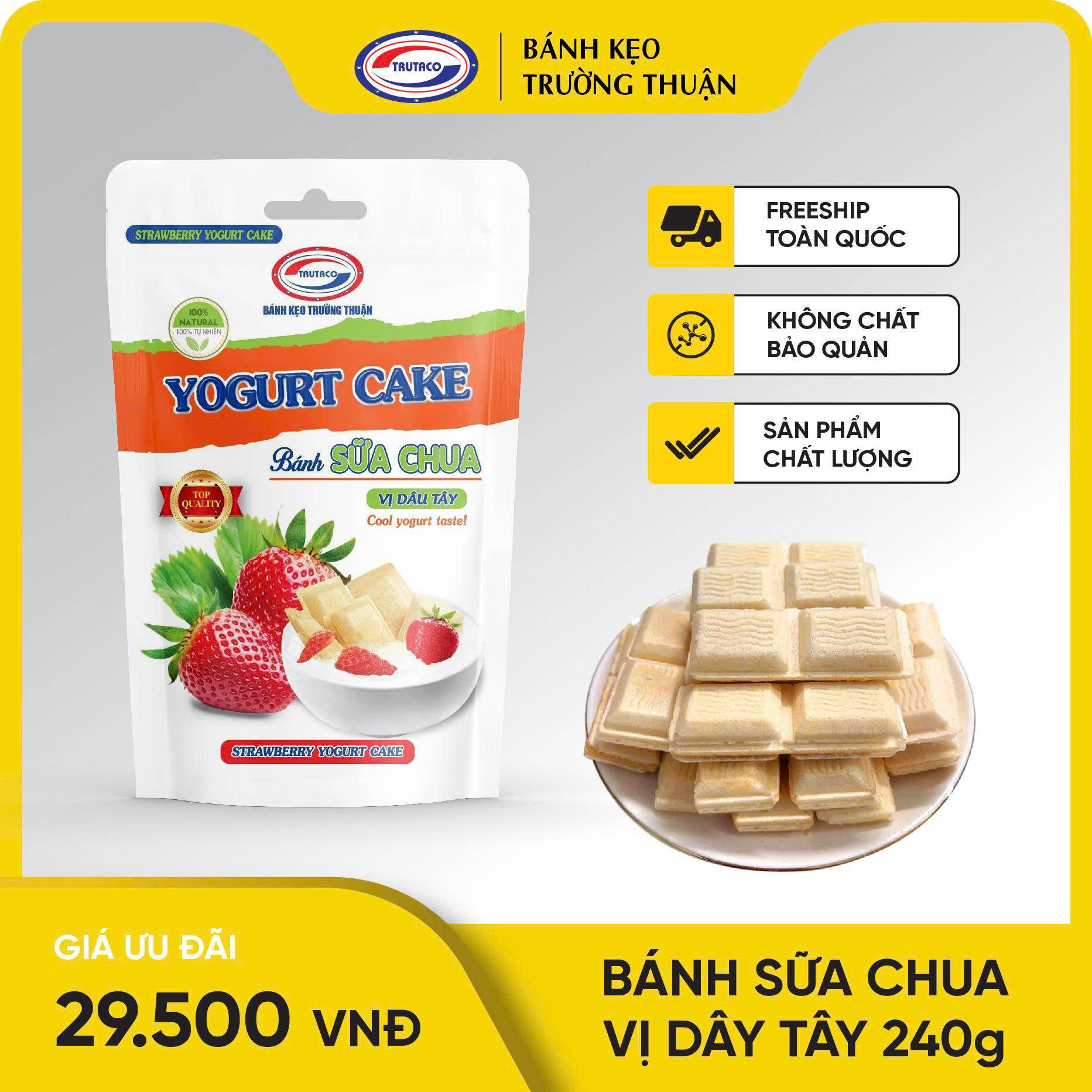 Bánh Sữa chua dâu tây - 240g