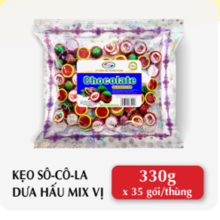 Kẹo Socola dưa hấu MIX vị (330g x 35 gói/thùng)